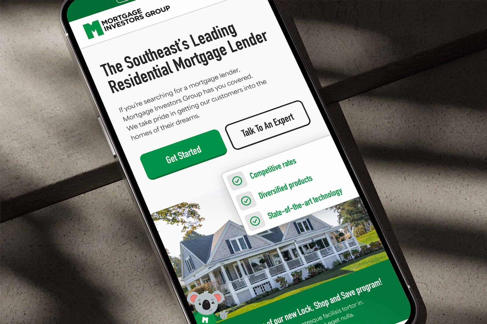 Image showing our work for Mortgage Investors Group.