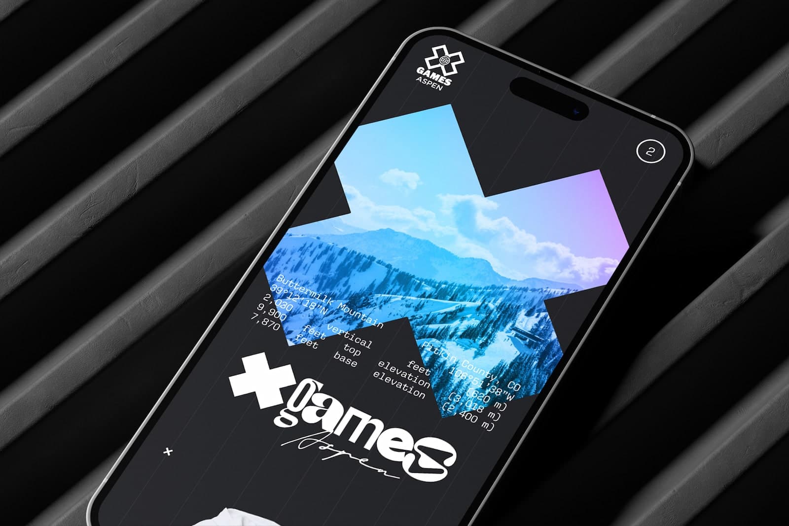 Mobile view of The X Games Aspen e-commerce website